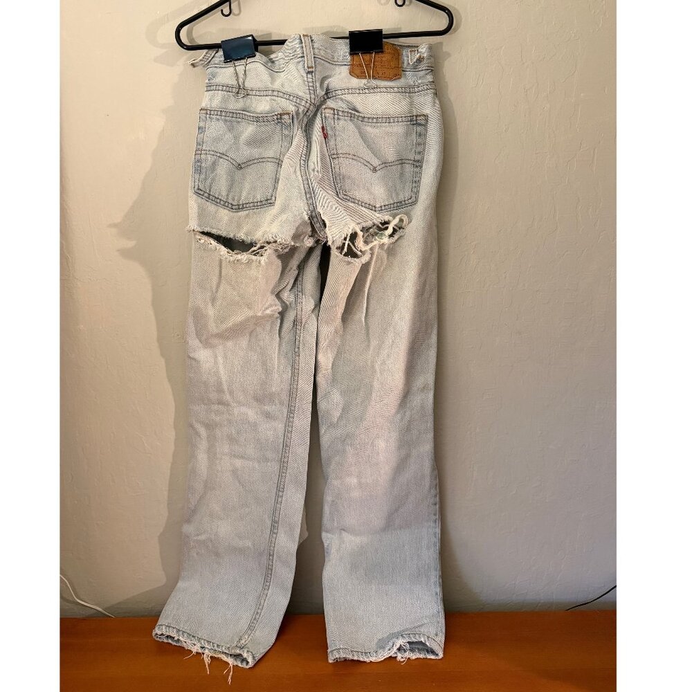 Levi’s 501 Original Fit Jeans 31x30, Light Wash, Extreme Distress Repair Project